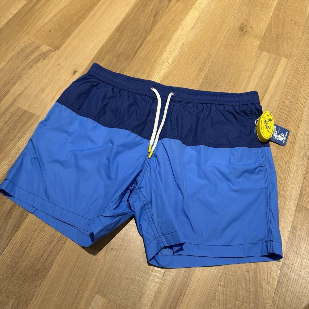 Hartford Men’s Swim Shorts Trunks Mesh Lined 6” Inseam Blue Bicolor Size XXL NWT